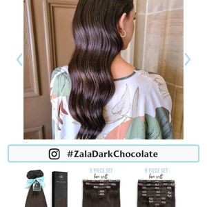 Zala 20 in chocolate brown clip in